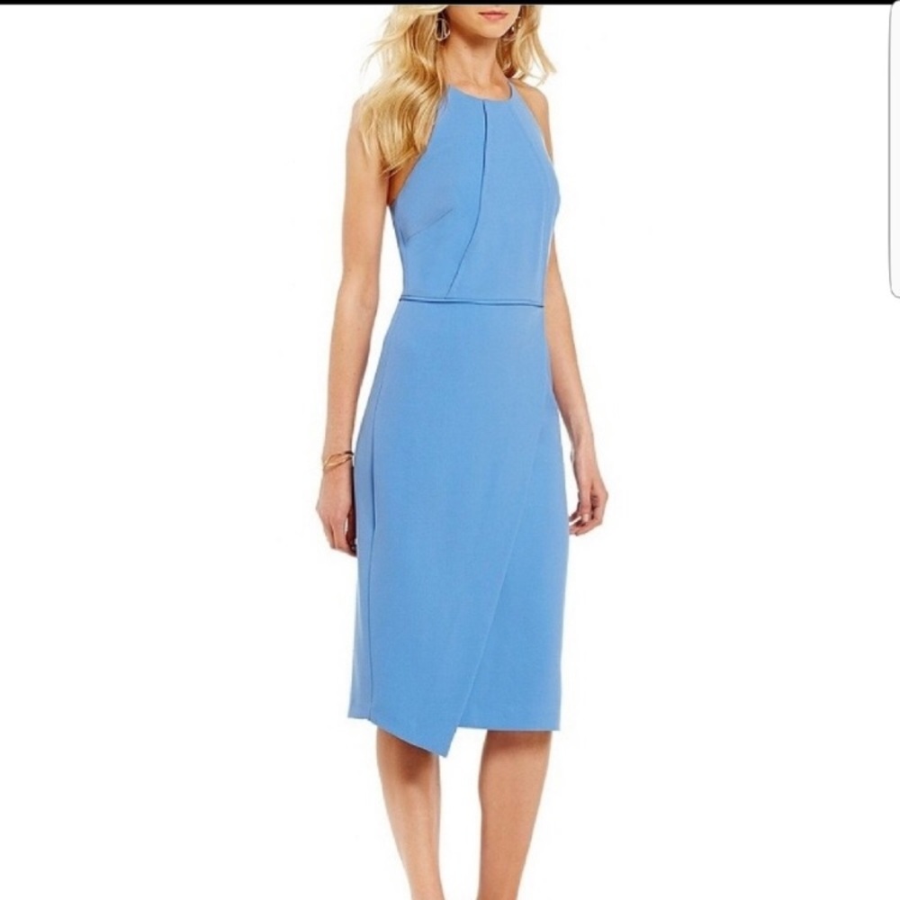 High-neck Periwinkle Cocktail Dress